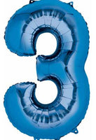 Number 3 Foil Balloon 34" (8 Colours)