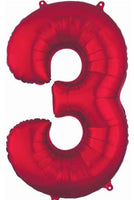 Number 3 Foil Balloon 34" (8 Colours)