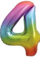Number 4 Foil Balloon 34" (8 Colours)