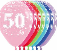 Age 50 Printed Balloon empty 5/Pkg