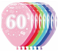 Age 60 Printed Balloon empty 5/Pkg