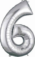 Number 6 Foil Balloon 34" (8 Colours)