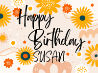 Happy Birthday Flowers 18"x24" Custom Yard Sign