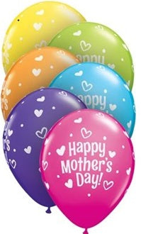 happy mother's day with hearts latex balloons , carnival colours