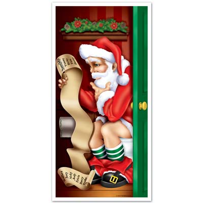 Santa checking list door cover, measures 30 inches by 5 feet