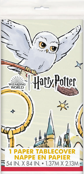 Harry Potter paper tablecover with measuring 54 inches by 84 inches