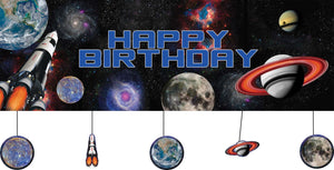 60" x 20" Space Blast Giant Party Banner w/ Attachments