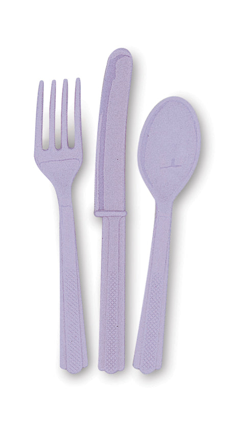 Lavender Assorted Plastic Cutlery