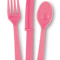 Hot Pink Assorted Plastic Cutlery