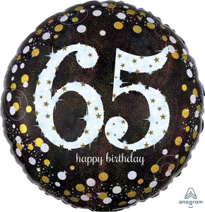 65th Birthday Holographic 18" Foil Balloon