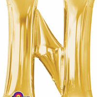 Gold Foil N letter balloon 34 inch
