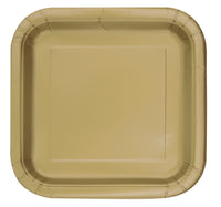 Square Paper Dinner Plate, 9 inch 14CT (19 colours)
