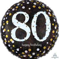 80th holographic 18" foil balloon