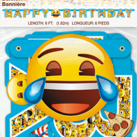 emoji jointed happy birthday banner 6 foot in package