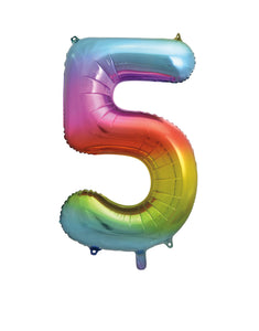 rainbow #5 34" foil balloon