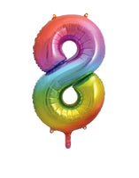 Rainbow number 8 foil balloon