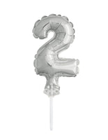 Silver Foil Number Balloon Cake Toppers