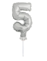 Silver Foil Number Balloon Cake Toppers