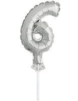 Silver Foil Number Balloon Cake Toppers
