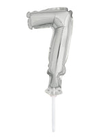 Silver Foil Number Balloon Cake Toppers