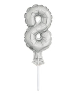 Silver Foil Number Balloon Cake Toppers