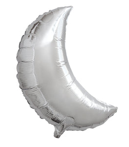 Half Moon Silver 23.5" Foil Balloon