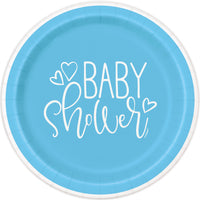 Blue Hearts Baby shower Dessert Plates