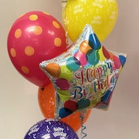 Bubble and star helium filled balloon bouquet