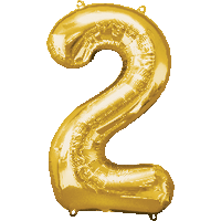 Gold Number 2 Foil Balloon