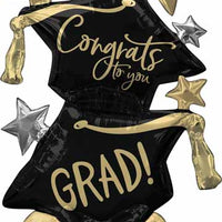black, gold and silver Congrats Grad airloonz 