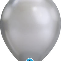 chrome silver 11 inch qualatex balloons, 10CT