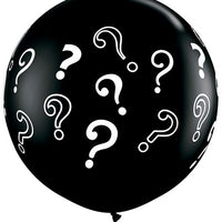 Question Marks 3' black latex balloon