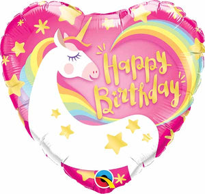 Birthday Magical Unicorn 18" heart foil balloon