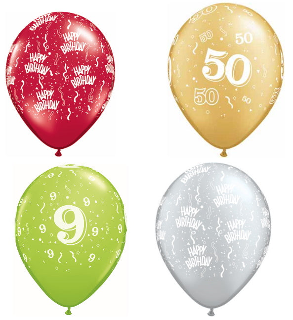 Birthday and Age Printed Balloons
