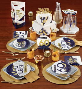 Navy & Gold Milestone Birthday Party Supplies