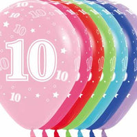 Age 10 Printed Balloon empty 5/Pkg