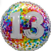Rainbow 13th Birthday 18 inch Foil Balloon