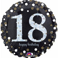 Sparkling Birthday 18 Holographic 18 inch Foil Balloon
