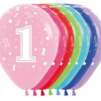 Age 1 Printed Balloon empty 5/Pkg