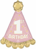 1st Birthday 34 inch Foil Balloon blue/pink
