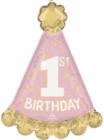 1st Birthday 34 inch Foil Balloon blue/pink