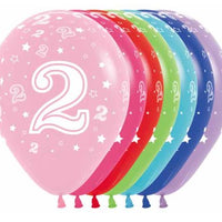 Age 2 Printed Balloon empty 5/Pkg