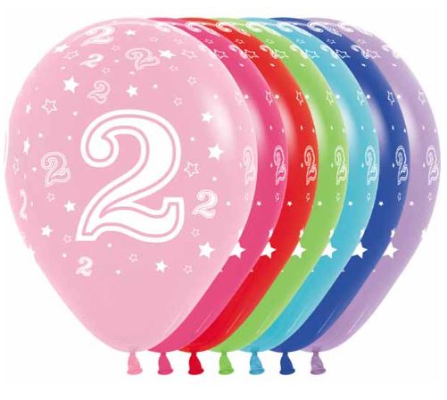 Age 2 Printed Balloon empty 5/Pkg