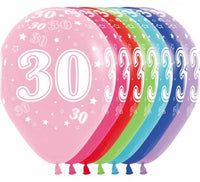 Age 30 Printed Balloon empty 5/Pkg
