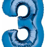 Number 3 Foil Balloon 34" (8 Colours)