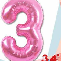 Number 3 Foil Balloon 34" (8 Colours)