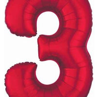 Number 3 Foil Balloon 34" (8 Colours)