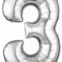 Number 3 Foil Balloon 34" (8 Colours)