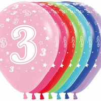 Age 3 Printed Balloon empty 5/Pkg