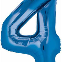 Number 4 Foil Balloon 34" (8 Colours)